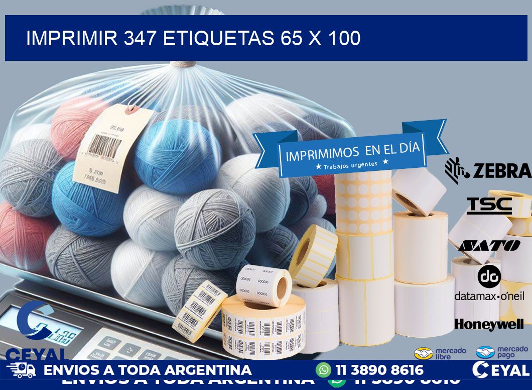 IMPRIMIR 347 ETIQUETAS 65 x 100