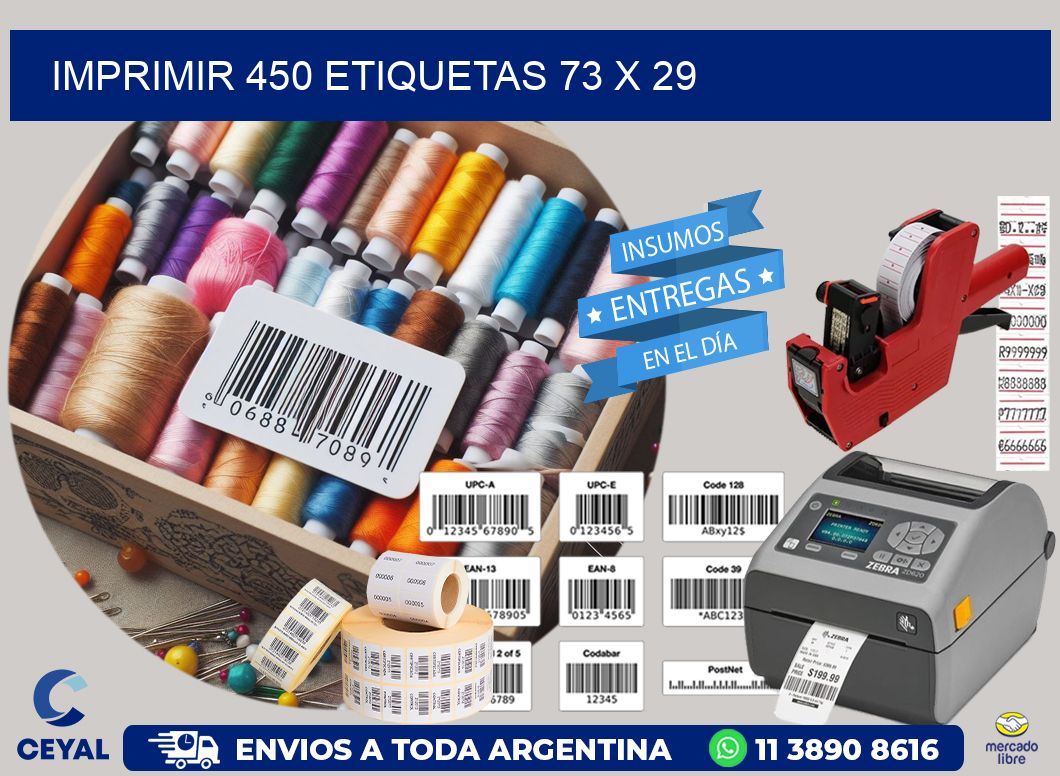 IMPRIMIR 450 ETIQUETAS 73 x 29