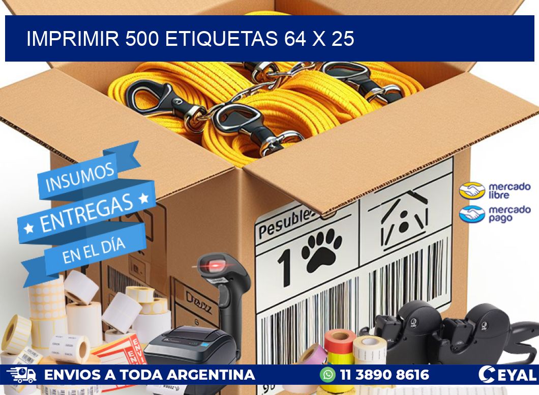 IMPRIMIR 500 ETIQUETAS 64 x 25