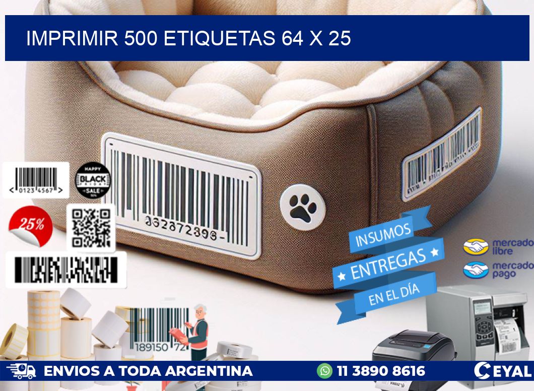 IMPRIMIR 500 ETIQUETAS 64 x 25