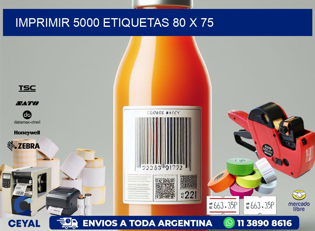 IMPRIMIR 5000 ETIQUETAS 80 x 75