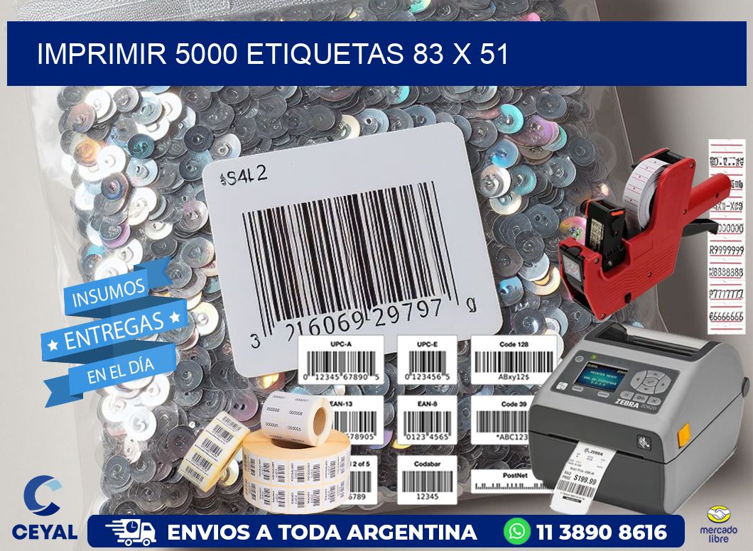 IMPRIMIR 5000 ETIQUETAS 83 x 51