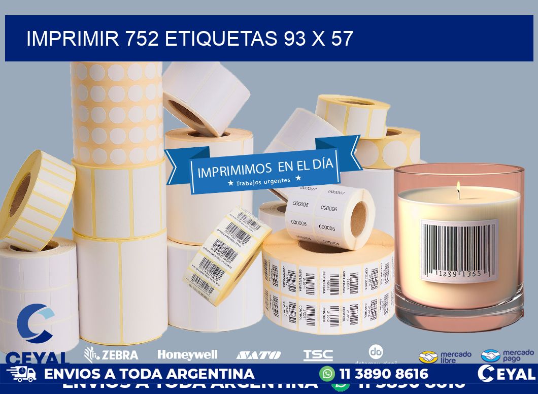 IMPRIMIR 752 ETIQUETAS 93 x 57