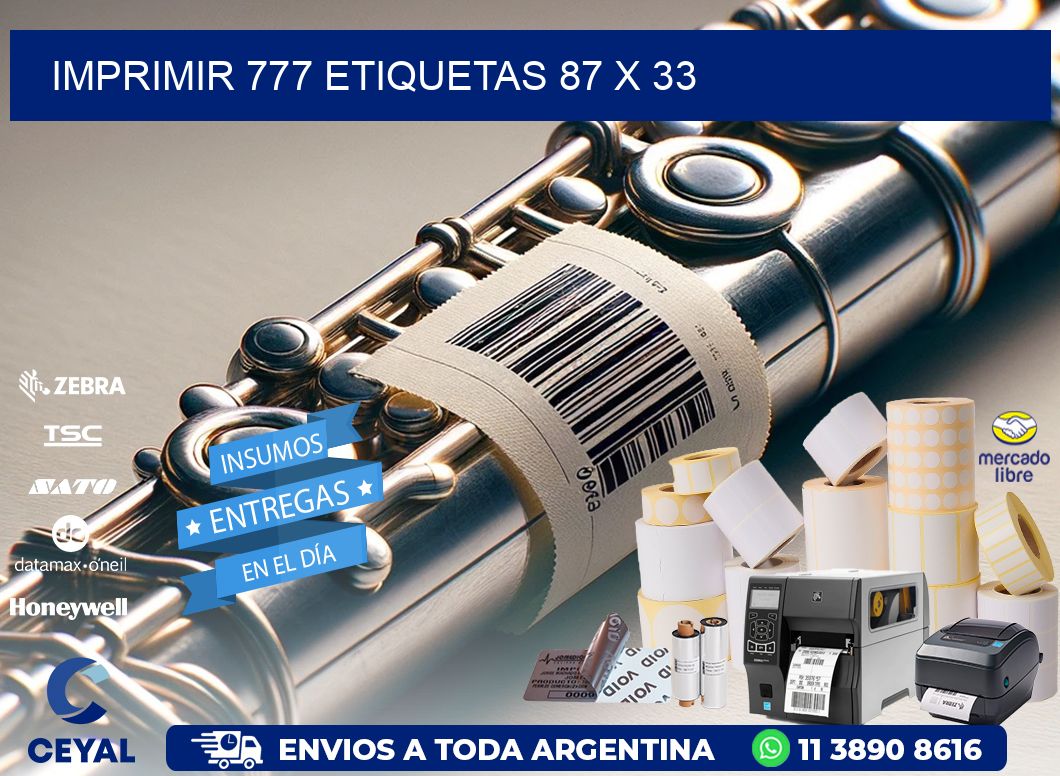 IMPRIMIR 777 ETIQUETAS 87 x 33