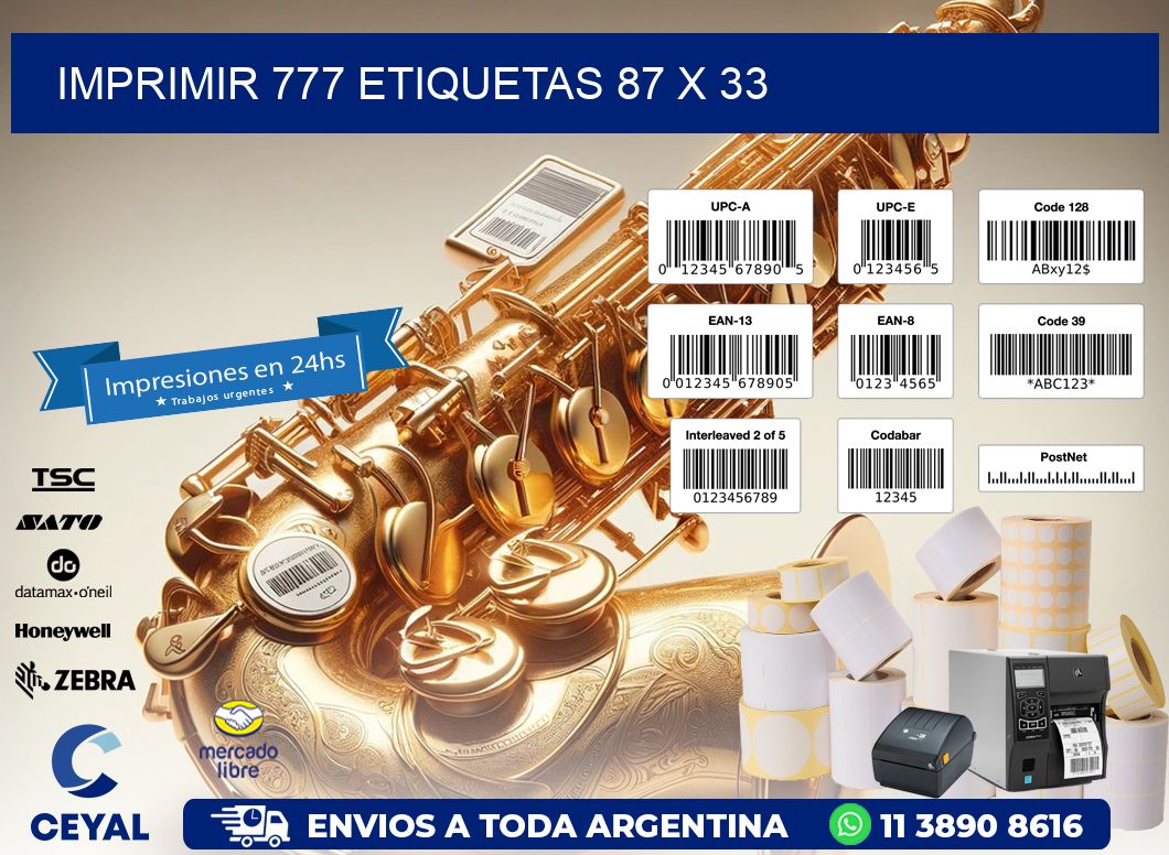 IMPRIMIR 777 ETIQUETAS 87 x 33