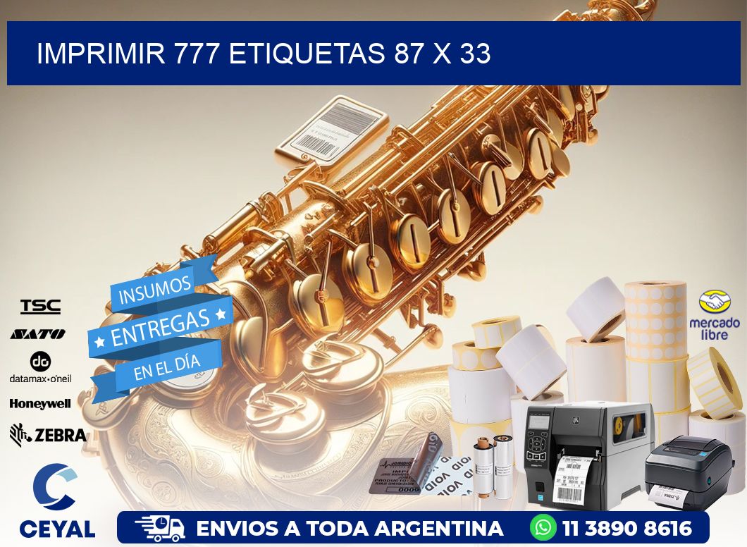 IMPRIMIR 777 ETIQUETAS 87 x 33