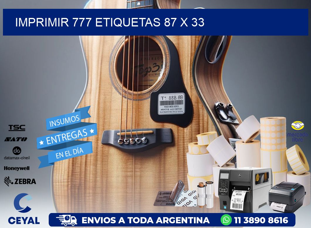 IMPRIMIR 777 ETIQUETAS 87 x 33