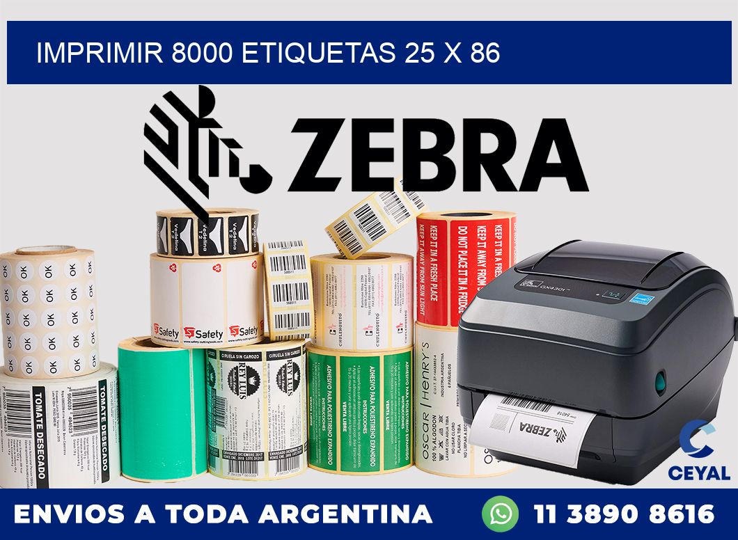 IMPRIMIR 8000 ETIQUETAS 25 x 86