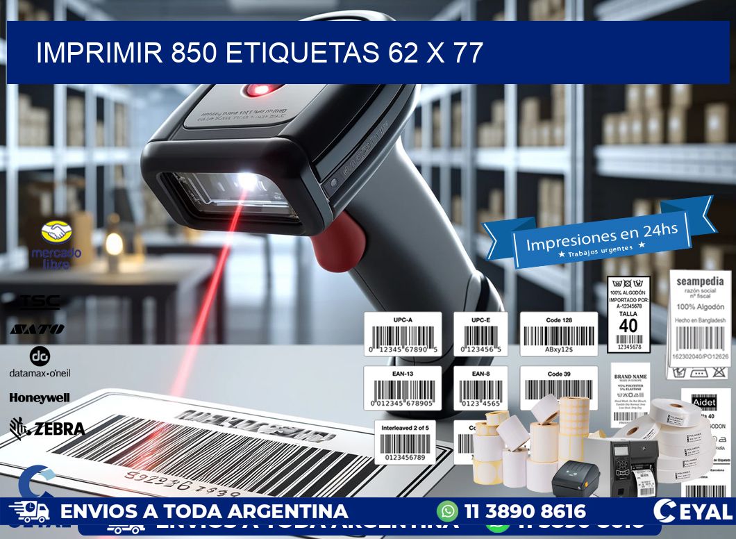 IMPRIMIR 850 ETIQUETAS 62 x 77