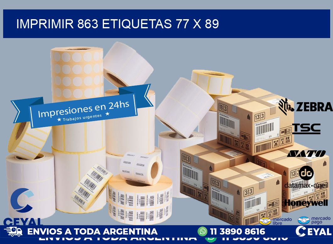 IMPRIMIR 863 ETIQUETAS 77 x 89