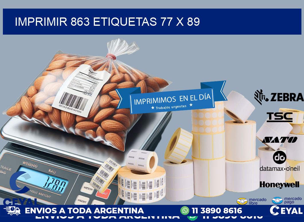 IMPRIMIR 863 ETIQUETAS 77 x 89