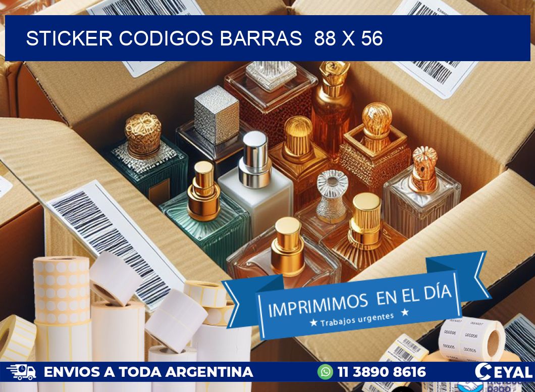 STICKER CODIGOS BARRAS  88 x 56