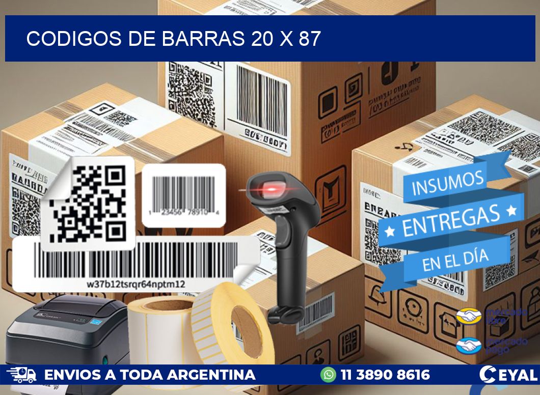 codigos de barras 20 x 87