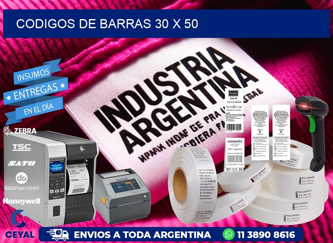 codigos de barras 30 x 50
