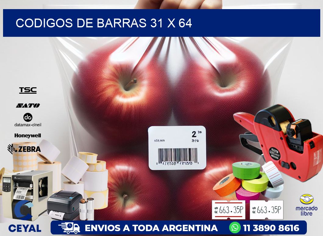 codigos de barras 31 x 64