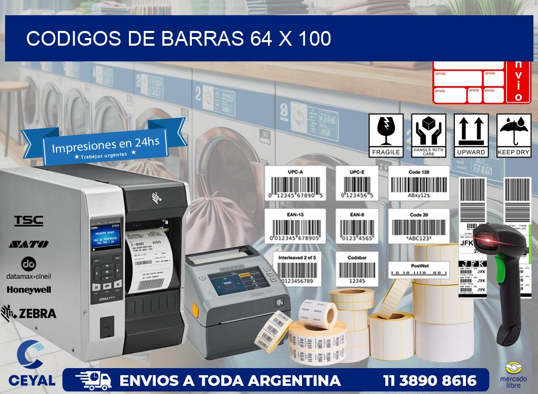 codigos de barras 64 x 100
