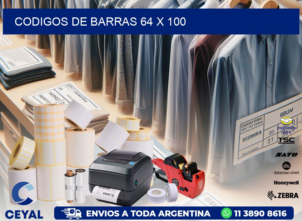 codigos de barras 64 x 100