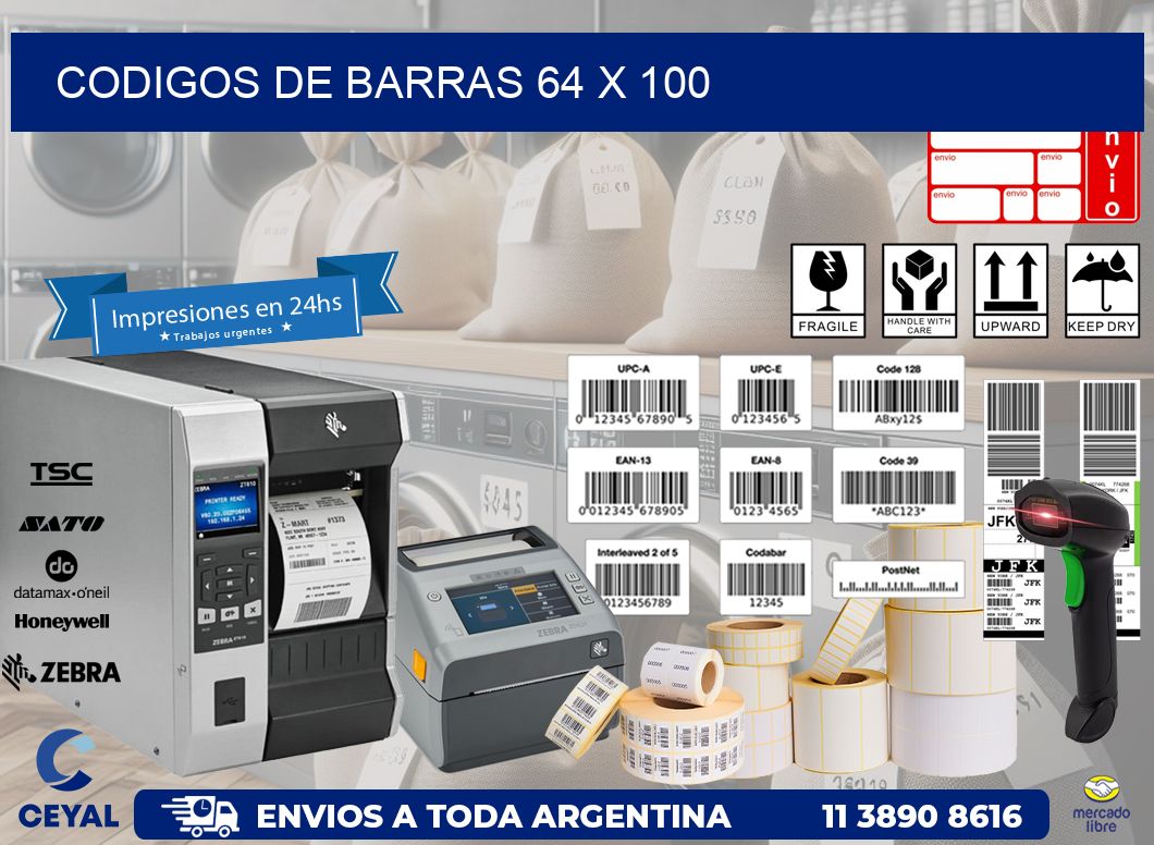 codigos de barras 64 x 100