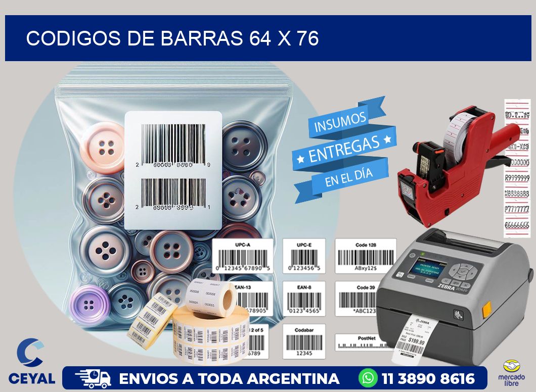 codigos de barras 64 x 76