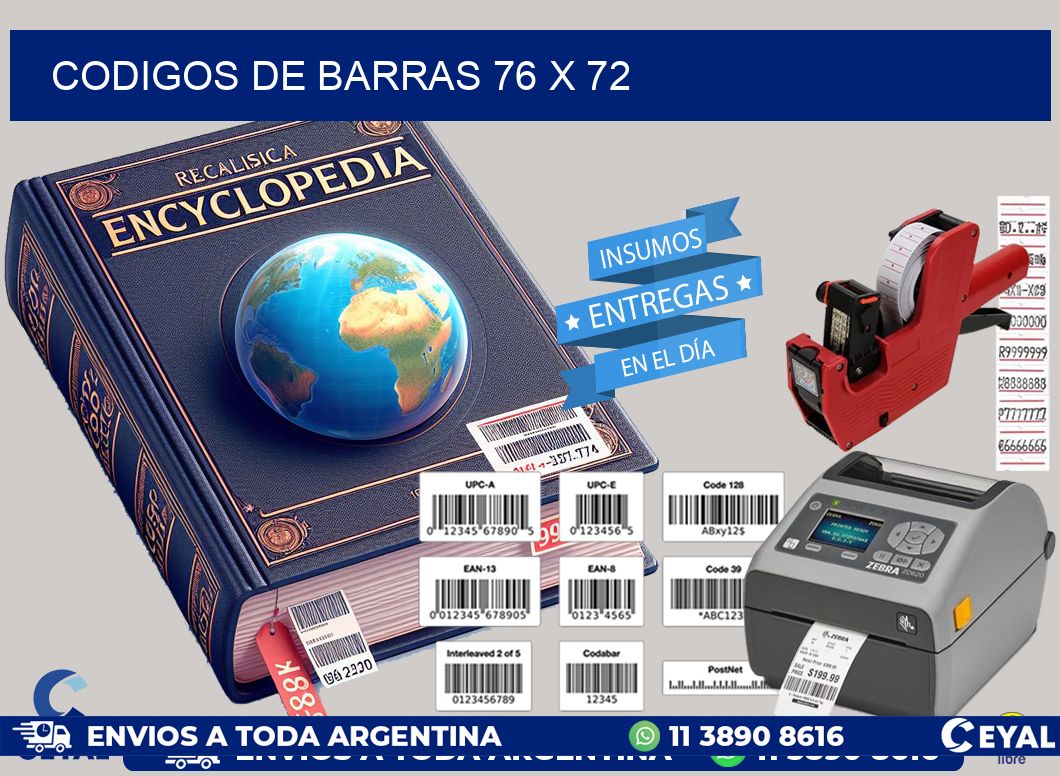 codigos de barras 76 x 72