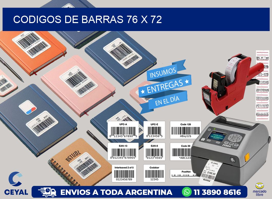 codigos de barras 76 x 72