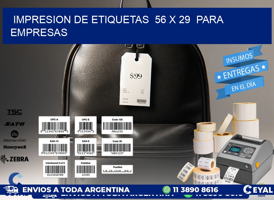 impresion de etiquetas  56 x 29  para empresas