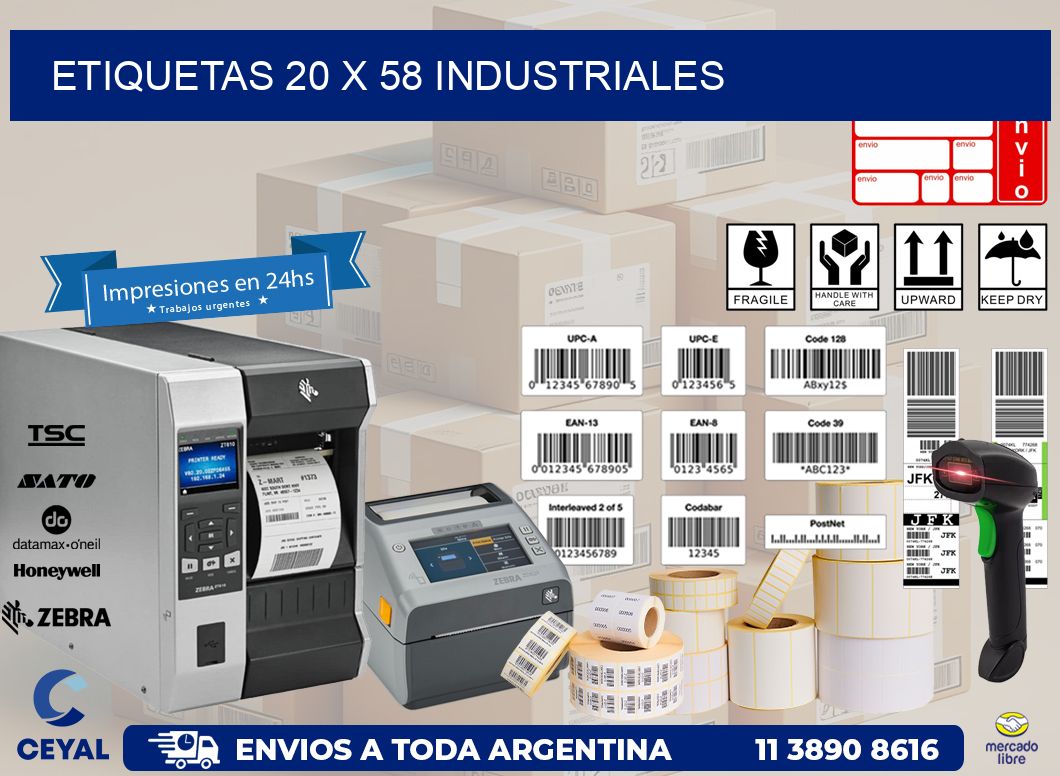 ETIQUETAS 20 x 58 INDUSTRIALES