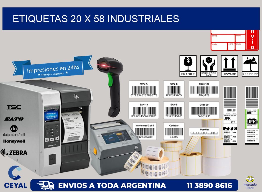 ETIQUETAS 20 x 58 INDUSTRIALES