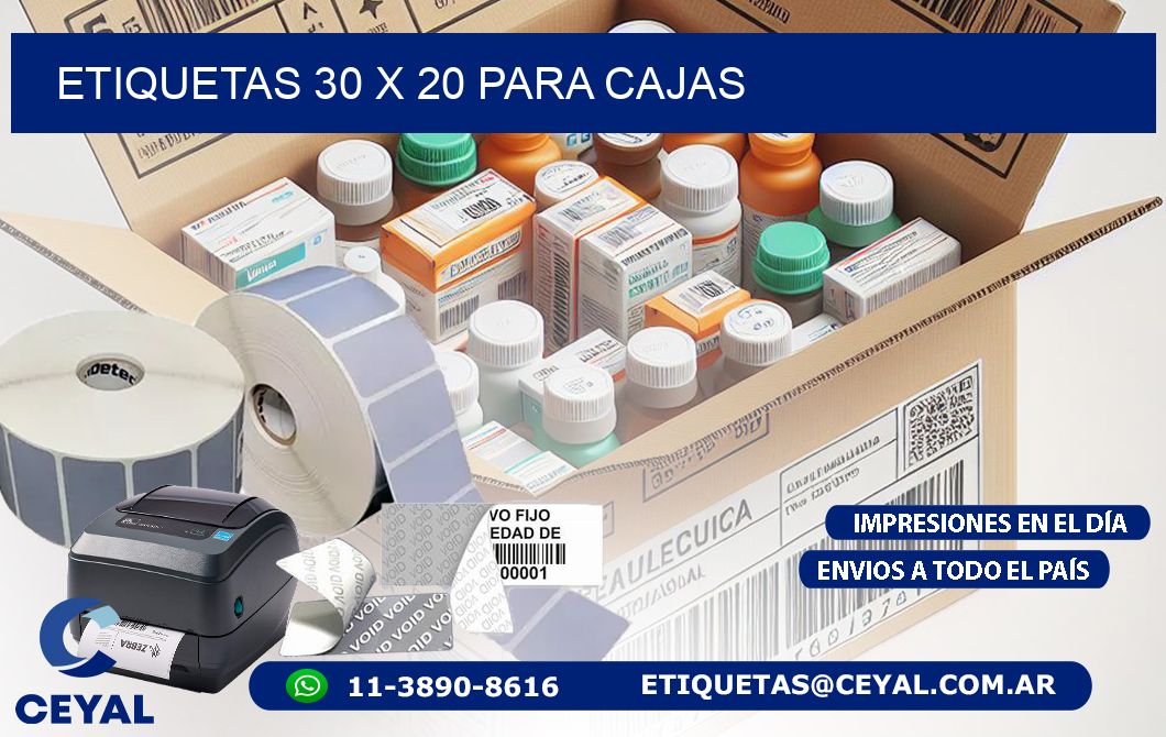 ETIQUETAS 30 x 20 PARA CAJAS