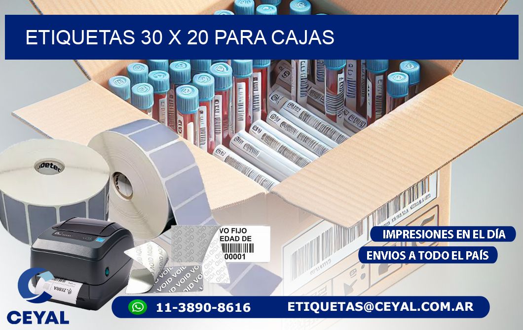 ETIQUETAS 30 x 20 PARA CAJAS