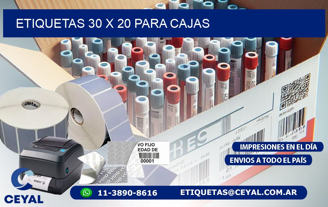 ETIQUETAS 30 x 20 PARA CAJAS