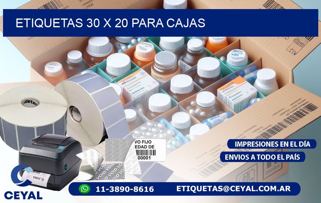 ETIQUETAS 30 x 20 PARA CAJAS