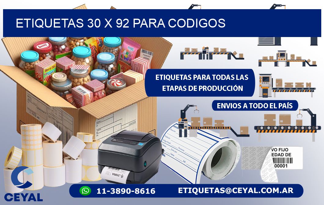 ETIQUETAS 30 x 92 PARA CODIGOS