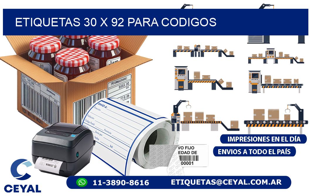 ETIQUETAS 30 x 92 PARA CODIGOS