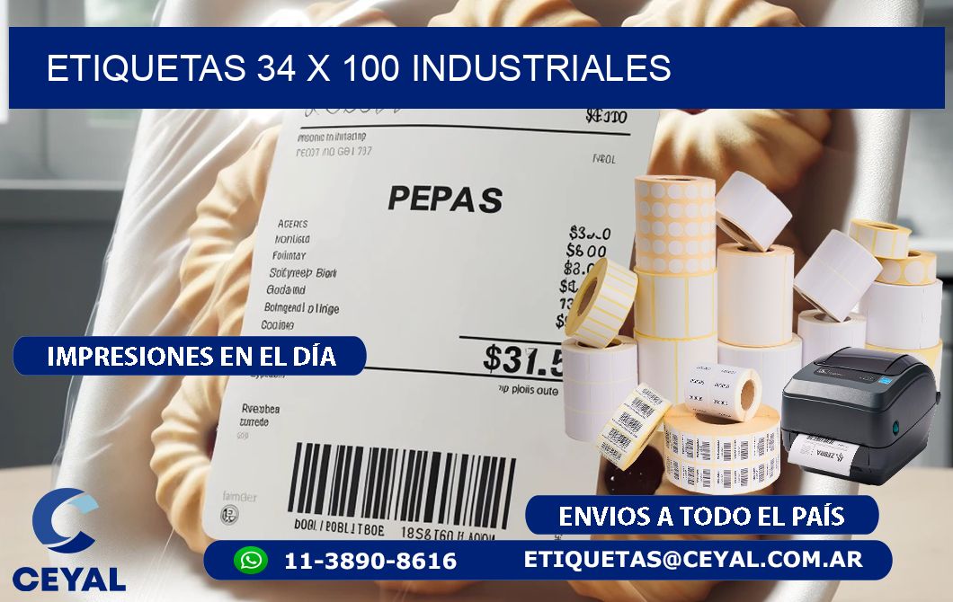 ETIQUETAS 34 x 100 INDUSTRIALES