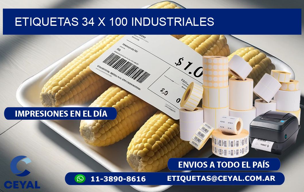 ETIQUETAS 34 x 100 INDUSTRIALES