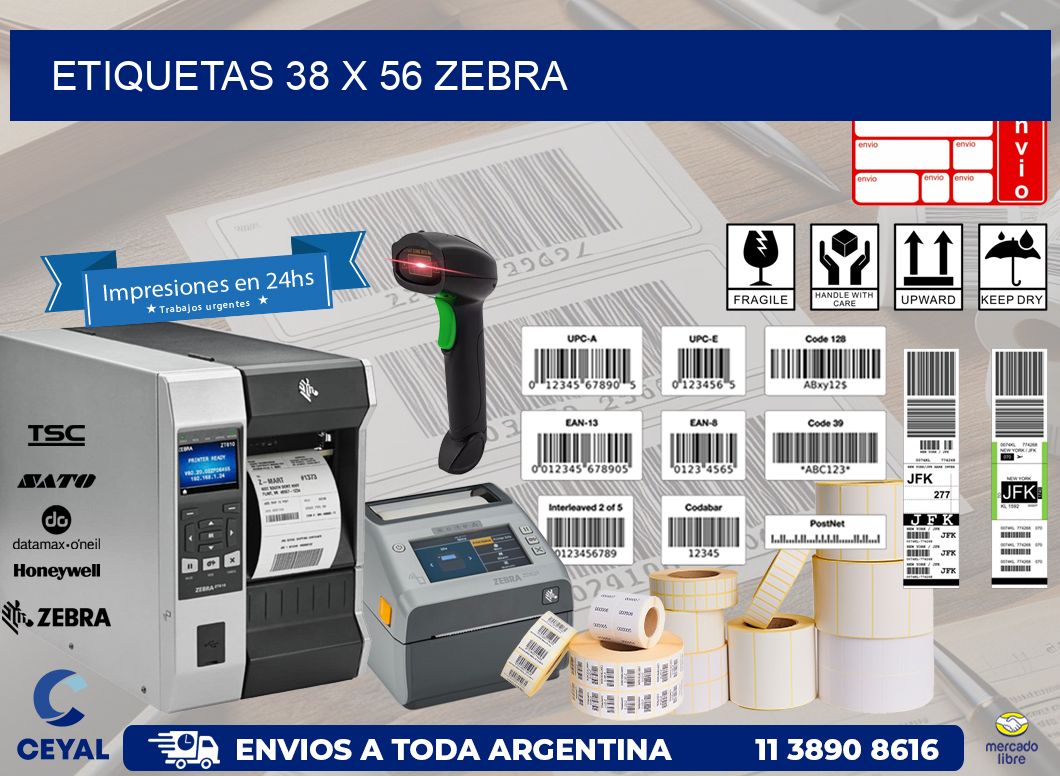 ETIQUETAS 38 x 56 ZEBRA