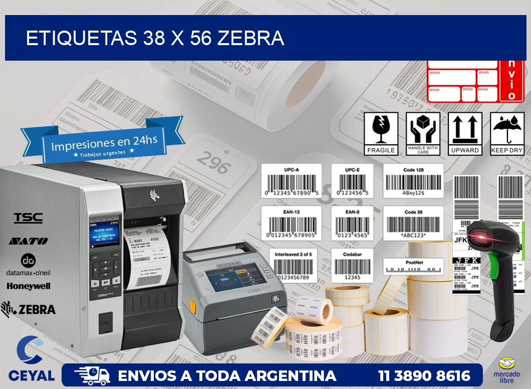 ETIQUETAS 38 x 56 ZEBRA