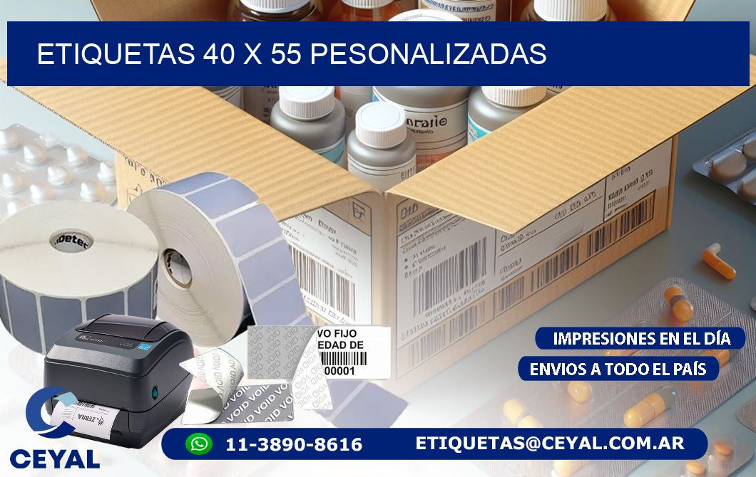 ETIQUETAS 40 x 55 PESONALIZADAS