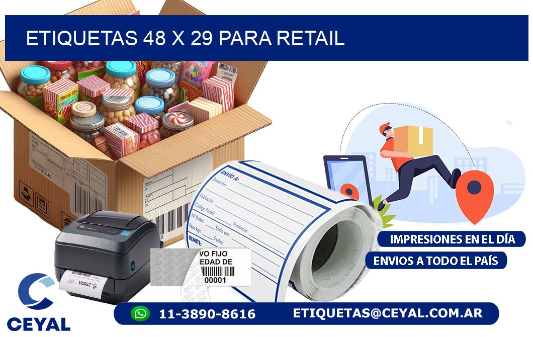 ETIQUETAS 48 x 29 PARA RETAIL