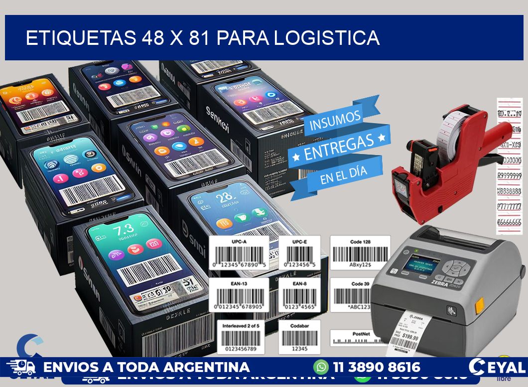 ETIQUETAS 48 x 81 PARA LOGISTICA