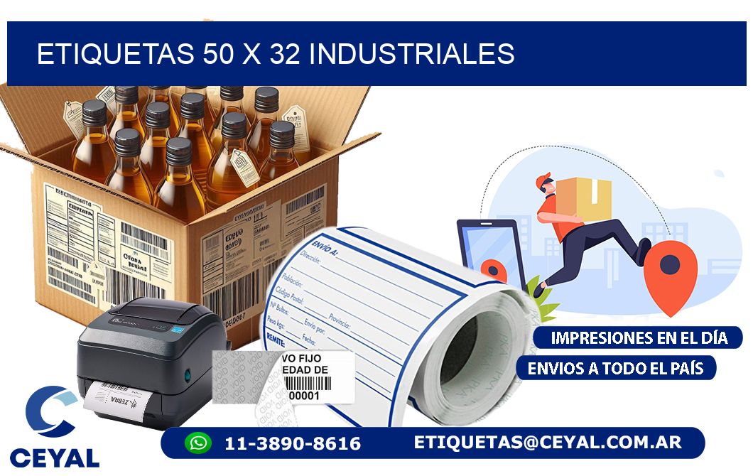 ETIQUETAS 50 x 32 INDUSTRIALES