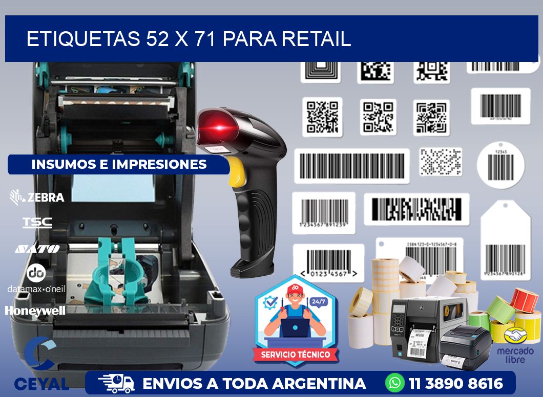 ETIQUETAS 52 x 71 PARA RETAIL