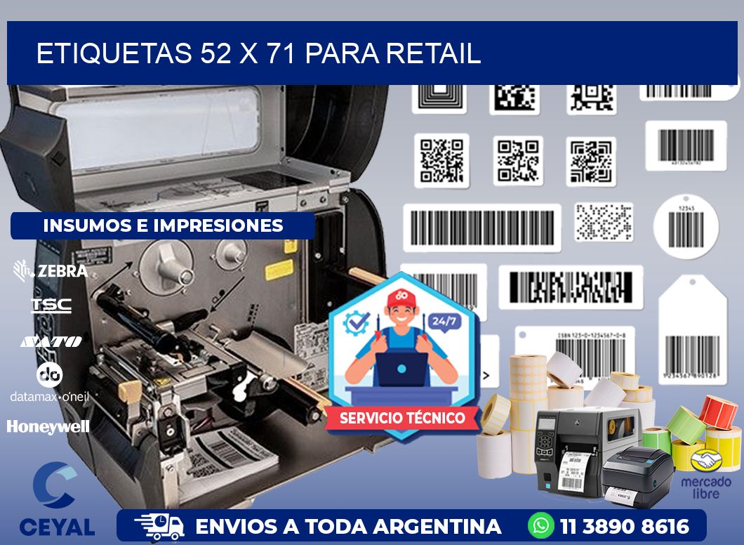 ETIQUETAS 52 x 71 PARA RETAIL