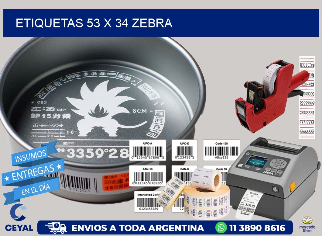 ETIQUETAS 53 x 34 ZEBRA
