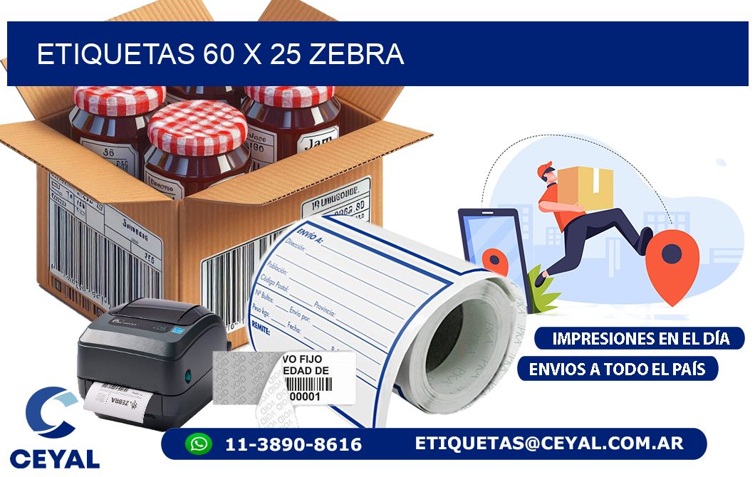 ETIQUETAS 60 x 25 ZEBRA