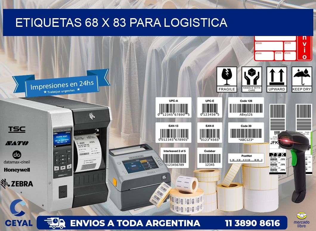 ETIQUETAS 68 x 83 PARA LOGISTICA