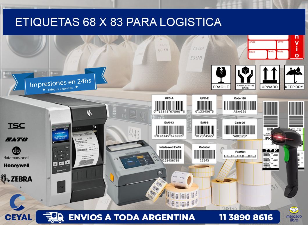 ETIQUETAS 68 x 83 PARA LOGISTICA