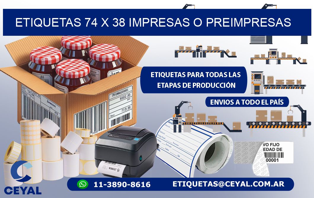 ETIQUETAS 74 x 38 IMPRESAS O PREIMPRESAS