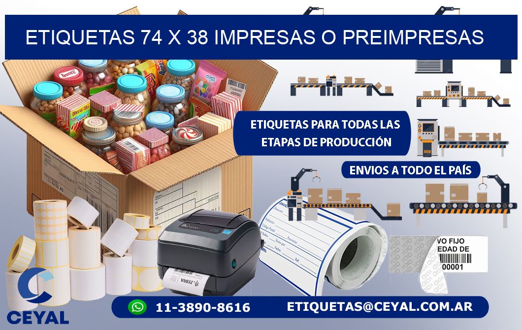 ETIQUETAS 74 x 38 IMPRESAS O PREIMPRESAS